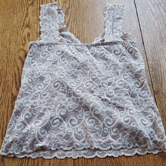 WHBM Floral Lace Overlay Tank Top Women’s Medium Black Elegant Layering Summer - Picture 5 of 6